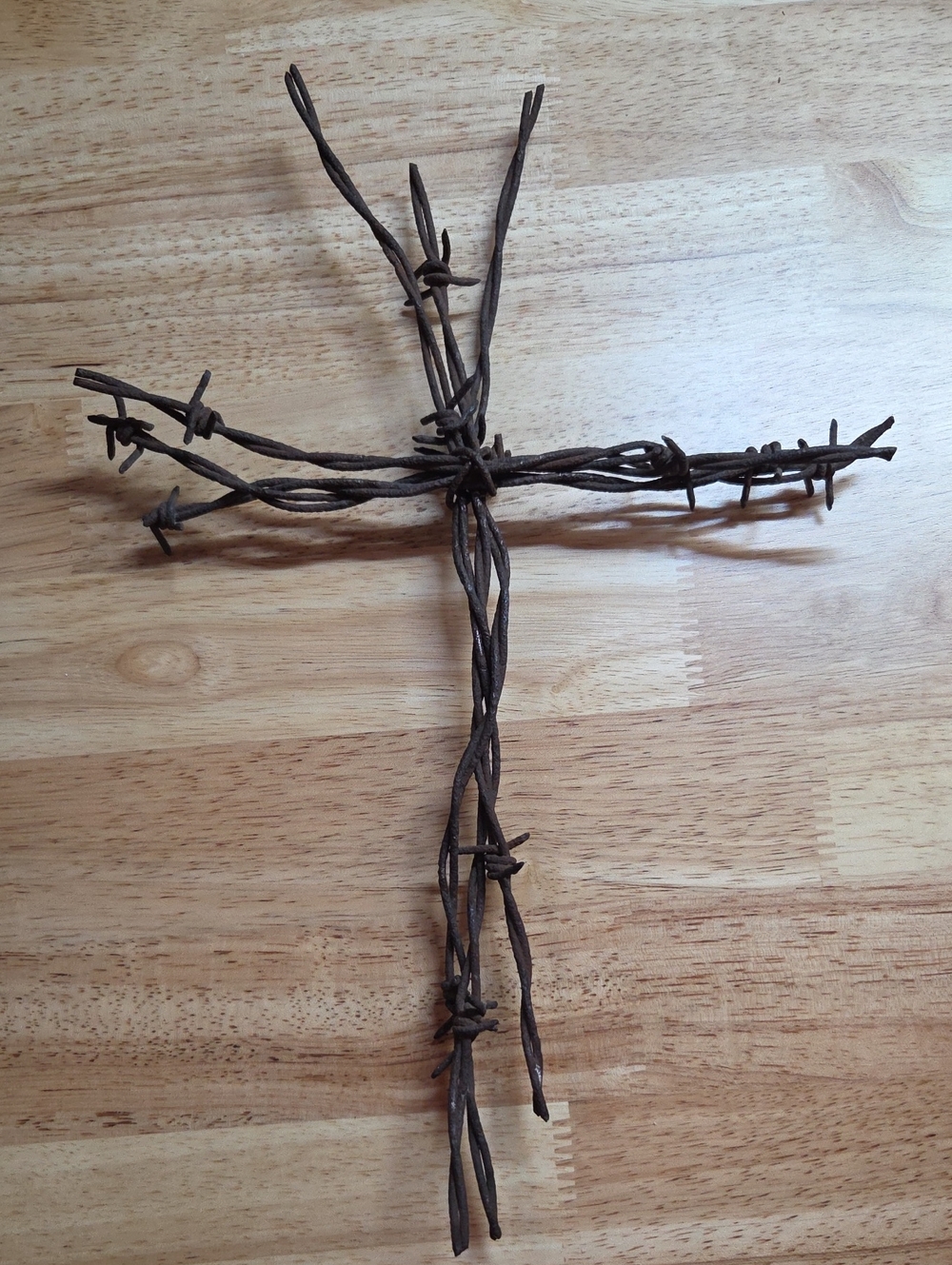 Rustic Barbed Wire Cross